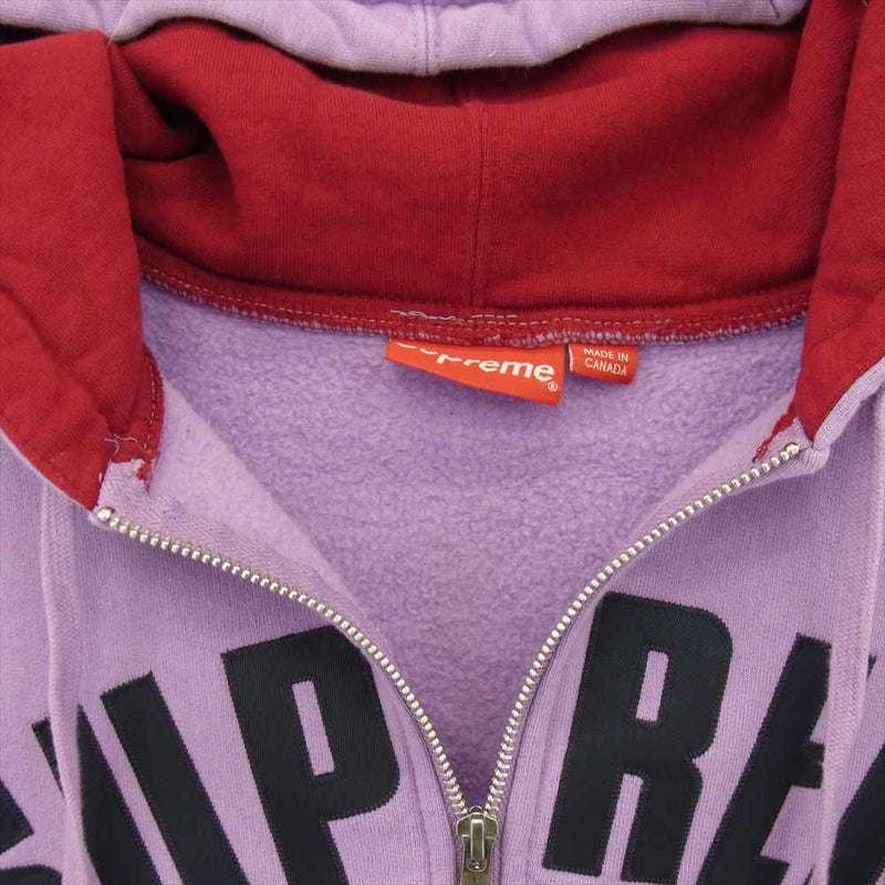 Supreme シュプリーム 18SS Jet Sleeve Zip Up Hooded ジェットスリーブ ジップアップ フーデッド スウェットシャツ パーカー L パープル系 L【中古】