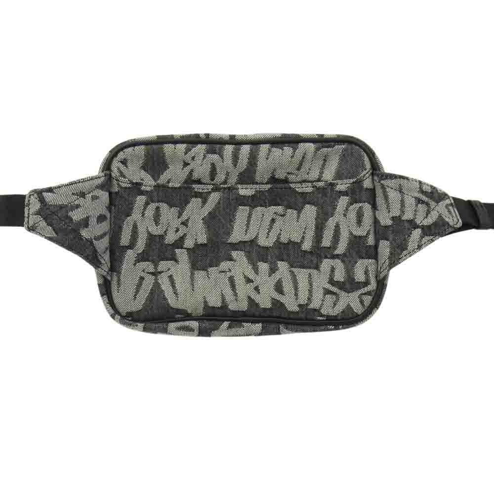 Supreme シュプリーム 22SS Fat Tip Jacquard Denim Waist Bag ファットティップジャガード デニムウエストバッグ ブラック系【中古】