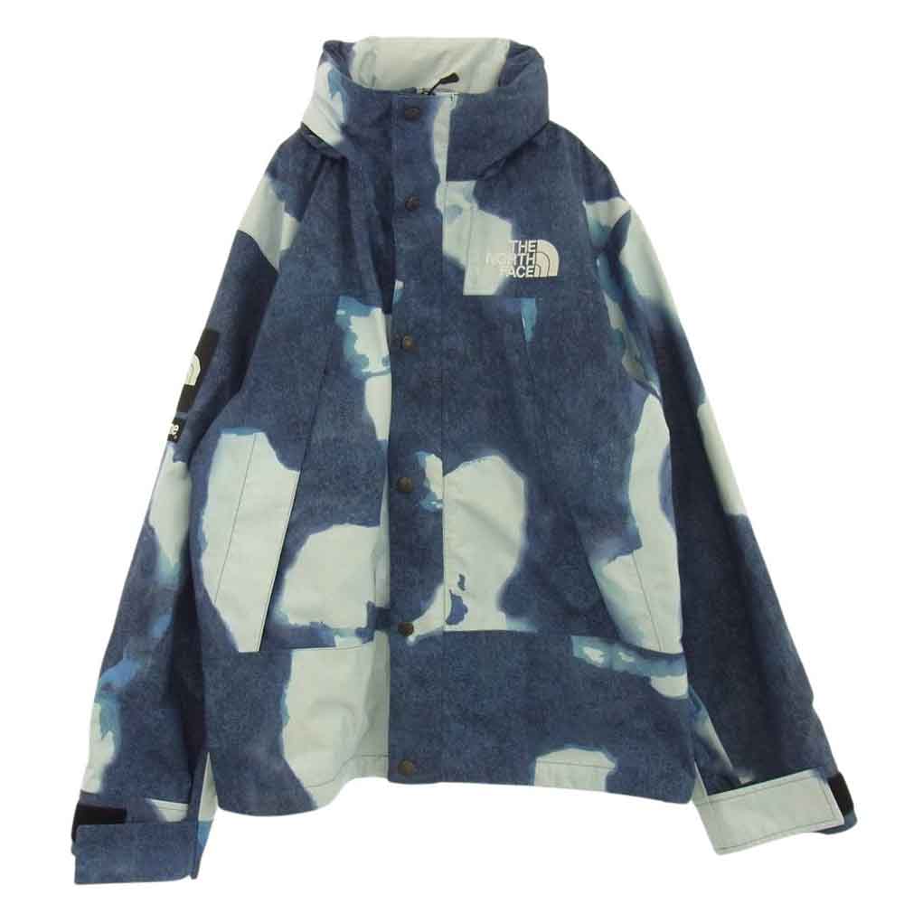 Supreme シュプリーム × THE NORTH FACE ノースフェイス 21AW NP52100I Bleached Denim Print Mountain Jacket ブリーチ デニム プリント マウンテンジャケット パーカー M ブルー系 M【中古】