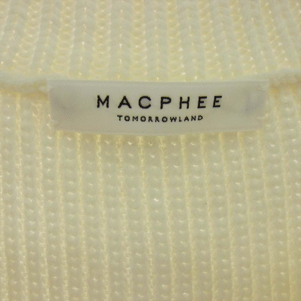 MACPHEE マカフィー 12-02-11-02704 コットンナイロンリリヤーン Vネック ニット ベスト ホワイト系 S【中古】