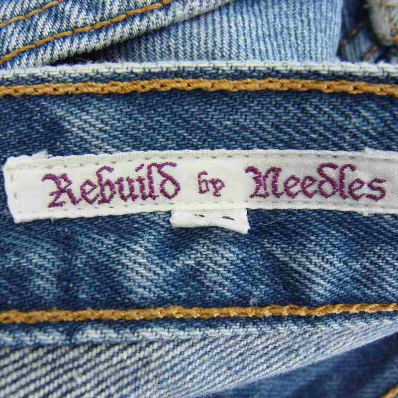 Needles ニードルス MONKEY CUT JEAN モンキーカット カットオフ スウェット切替 異素材切替 ショーツ ハーフ ショート デニム パンツ インディゴブルー系 34【中古】