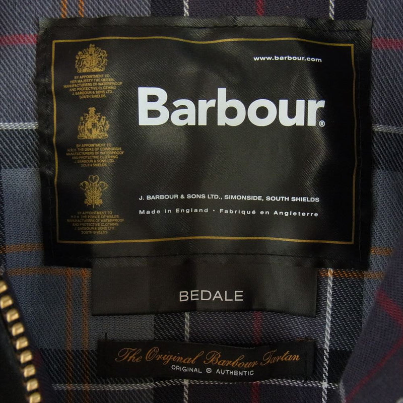 Barbour バブアー 英国製 BEDALE JACKET ビデイル ジャケット 裏地チェック ブラック系 C40/102cm【中古】