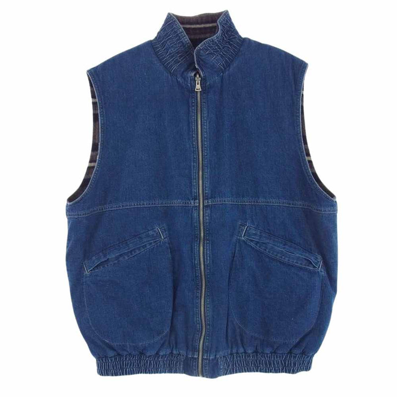 TENDERLOIN テンダーロイン DENIM BLANKET RIVERSIBLE VEST デニム ブランケット リバーシブル ベスト M【中古】