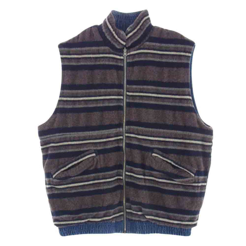 TENDERLOIN テンダーロイン DENIM BLANKET RIVERSIBLE VEST デニム ブランケット リバーシブル ベスト M【中古】