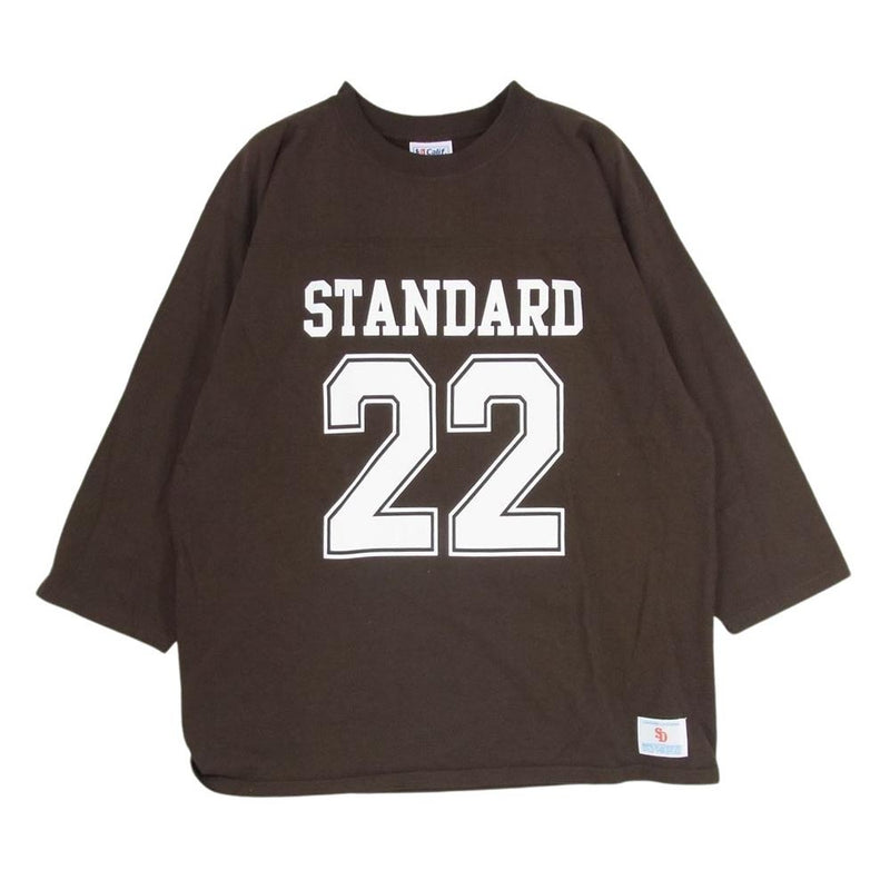 STANDARD CALIFORNIA スタンダードカリフォルニア SD Heavyweight Football Logo T ヘビー ウェイト フットボール ロゴ 七分袖 Tシャツ ブラウン系 L【中古】