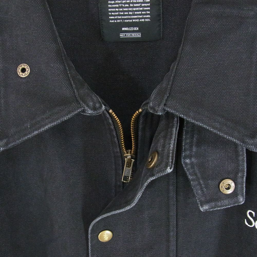 WIND AND SEA ウィンダンシー WDS-O-GEN-23-Q2-JK-03 ジップアップ スナップボタン 長袖 ジャケット ブラック系 L【中古】