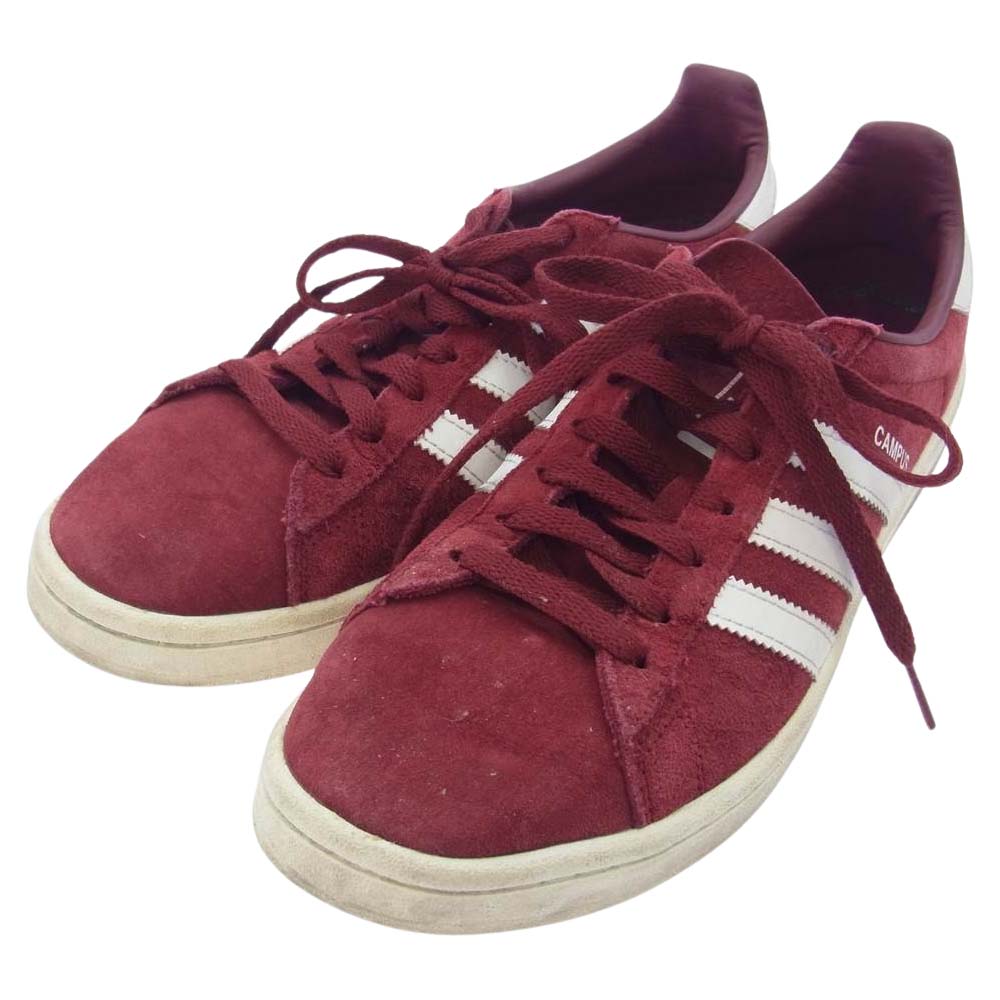 adidas アディダス BZ0087 CAMPUS キャンパス スエード ローカット スニーカー エンジ系 27cm【中古】