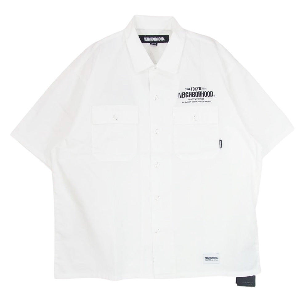 NEIGHBORHOOD ネイバーフッド 241 TSNH-SHM01S CLASSIC WORK SHIRT SS クラシック ワーク シャツ 半袖 ホワイト系 M【美品】【中古】