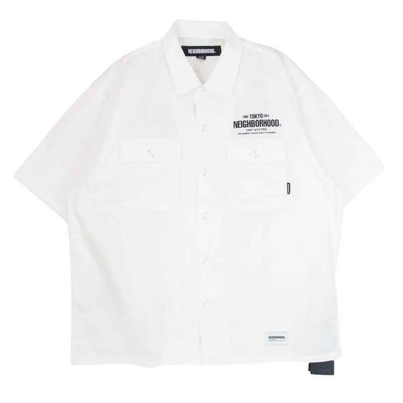 NEIGHBORHOOD ネイバーフッド 241 TSNH-SHM01S CLASSIC WORK SHIRT SS クラシック ワーク シャツ 半袖 ホワイト系 M【美品】【中古】