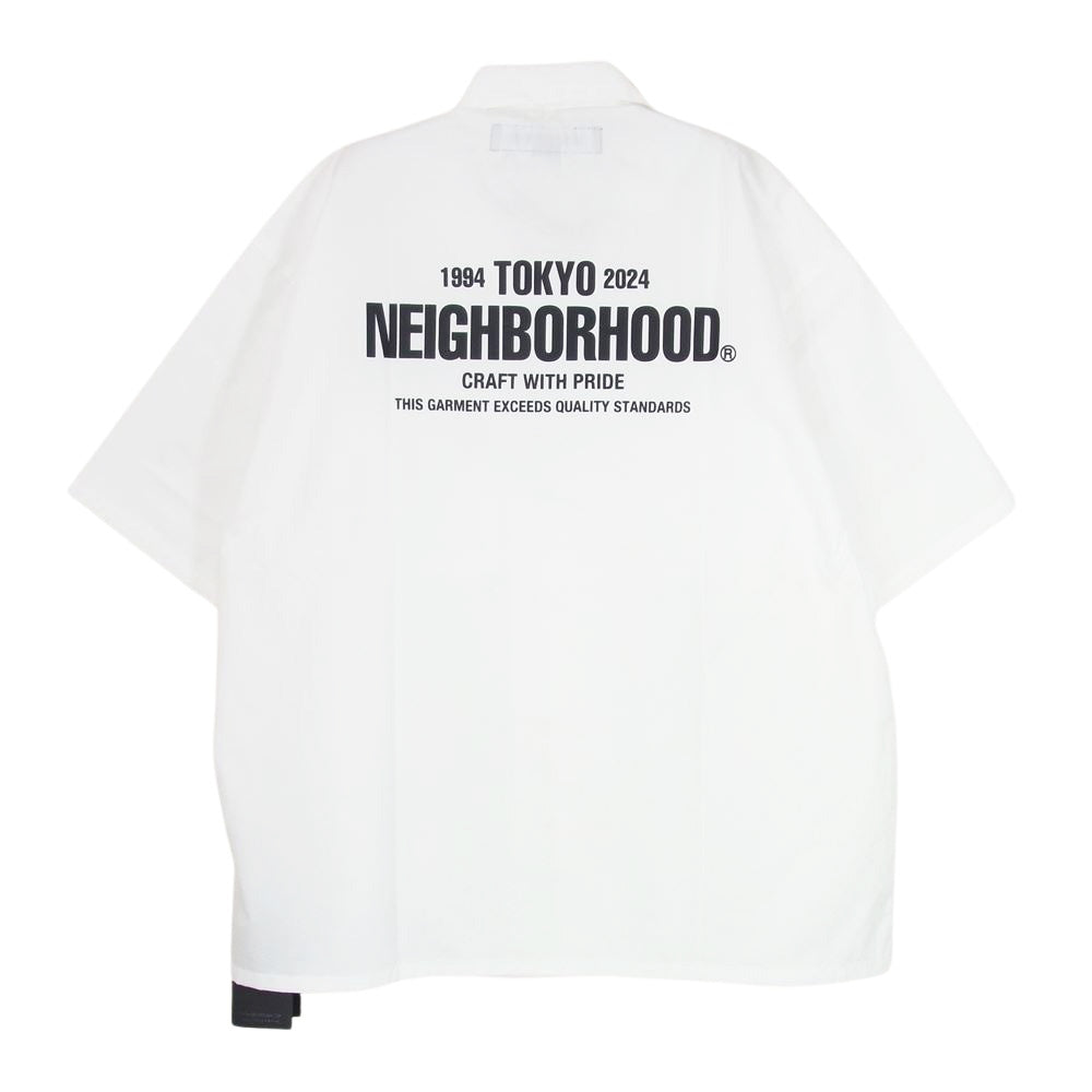 NEIGHBORHOOD ネイバーフッド 241 TSNH-SHM01S CLASSIC WORK SHIRT SS クラシック ワーク シャツ 半袖 ホワイト系 M【美品】【中古】