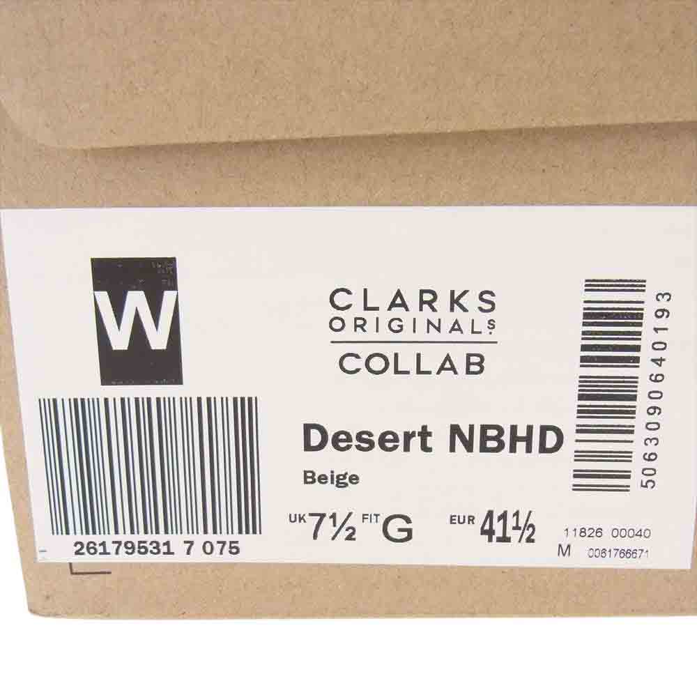 NEIGHBORHOOD ネイバーフッド 24SS × CLARKS クラークス DESERT BOOT デザート ハイカット ブーツ ベージュ系 26.0cm【新古品】【未使用】【中古】