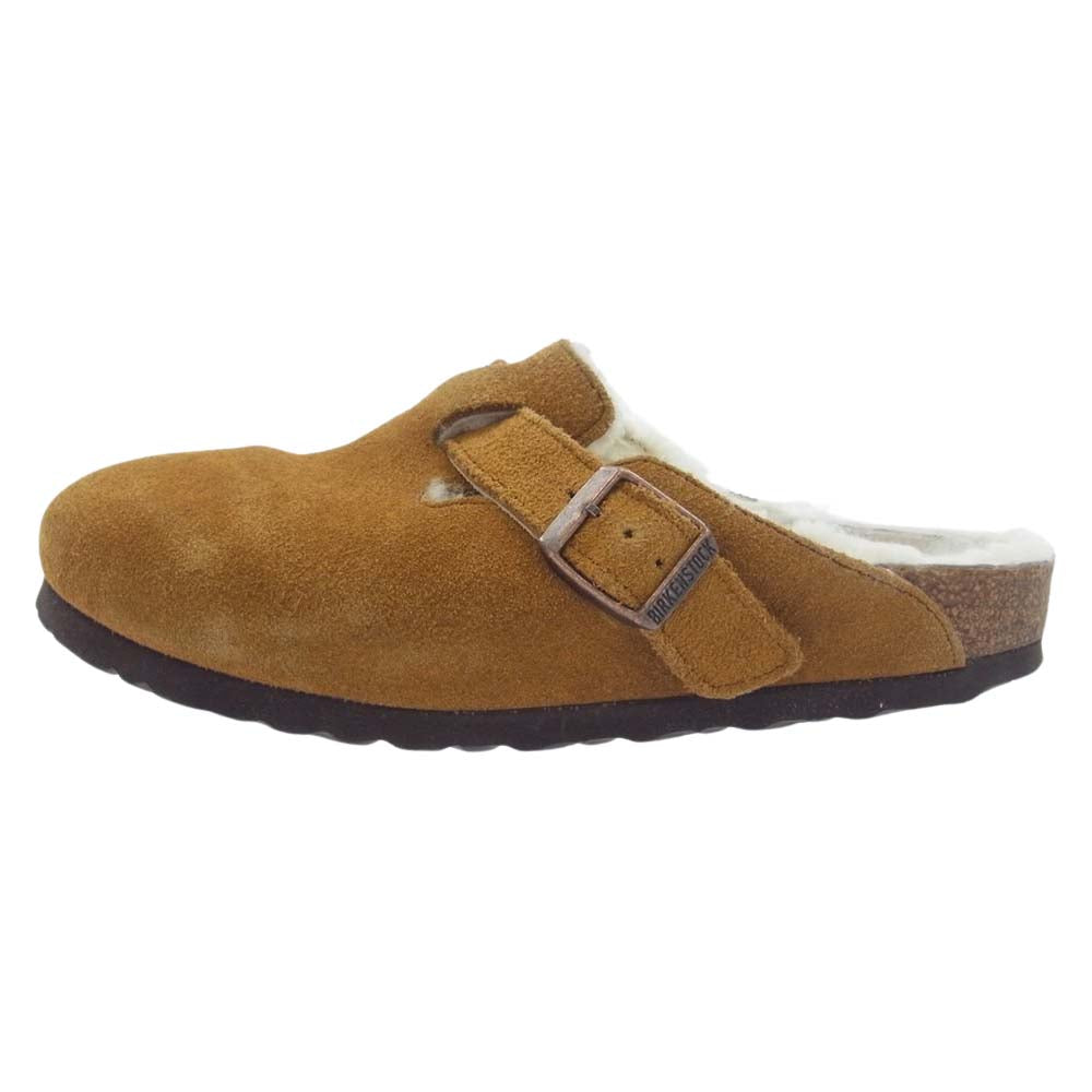 BIRKENSTOCK ビルケンシュトック スエード ボストンファー サンダル ブラウン系 37【中古】
