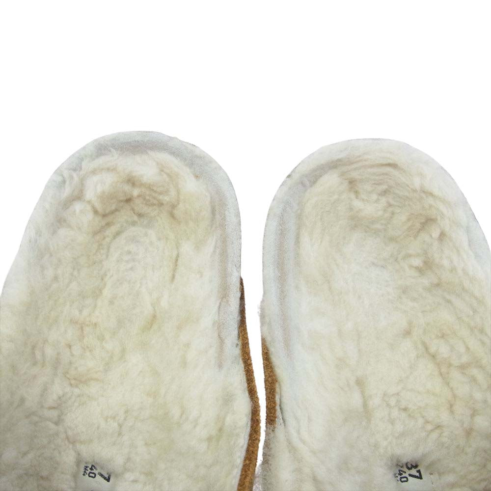 BIRKENSTOCK ビルケンシュトック スエード ボストンファー サンダル ブラウン系 37【中古】