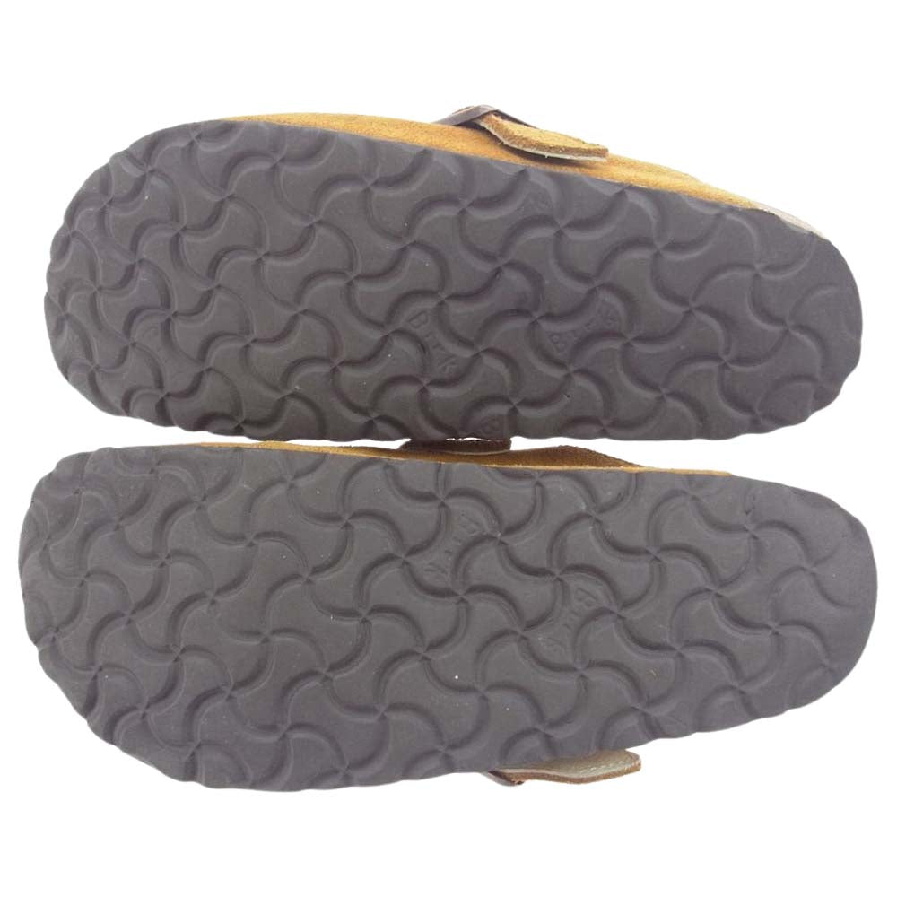 BIRKENSTOCK ビルケンシュトック スエード ボストンファー サンダル ブラウン系 37【中古】