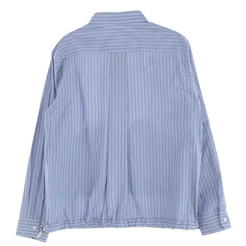 Sacai サカイ 23AW 23-03171M Thomas Mason Cotton Poplin L S Shirt トーマスメイソン コットンポプリン ジップアップ ストライプ シャツ ブルー系 3【新古品】【未使用】【中古】