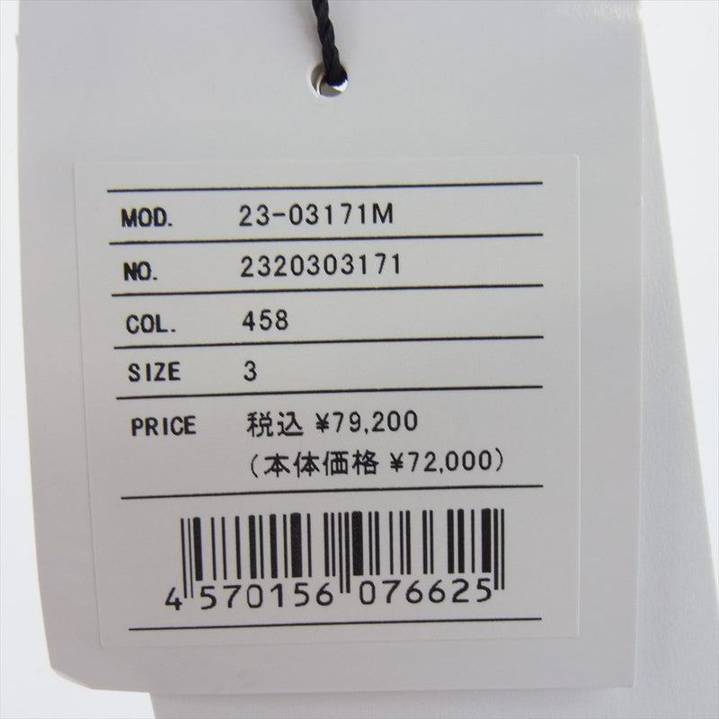 Sacai サカイ 23AW 23-03171M Thomas Mason Cotton Poplin L S Shirt トーマスメイソン コットンポプリン ジップアップ ストライプ シャツ ブルー系 3【新古品】【未使用】【中古】