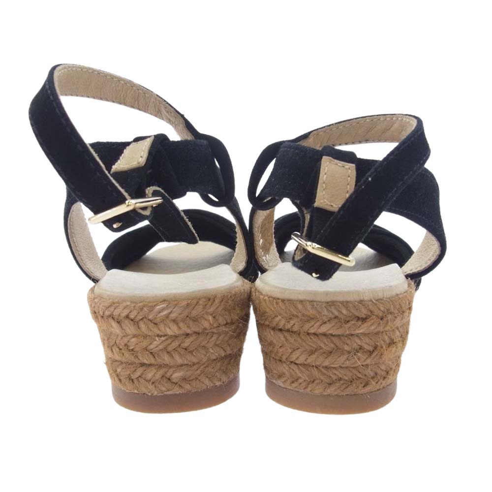 ガイモ ベルト クロスリボンモチーフ ウェッジソール レザー サンダル 38【極上美品】【中古】