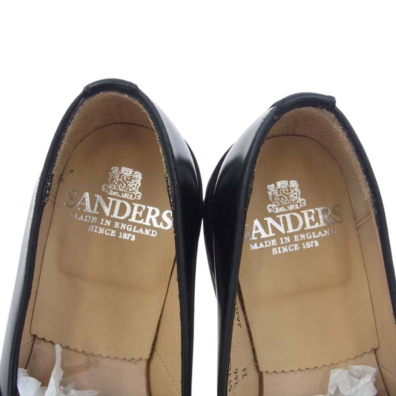 SANDERS サンダース 2321B FEMALE FULL SADDLE SLIPPER フル サドル スリッパー シューズ ローファー ブラック系 UK5【極上美品】【中古】