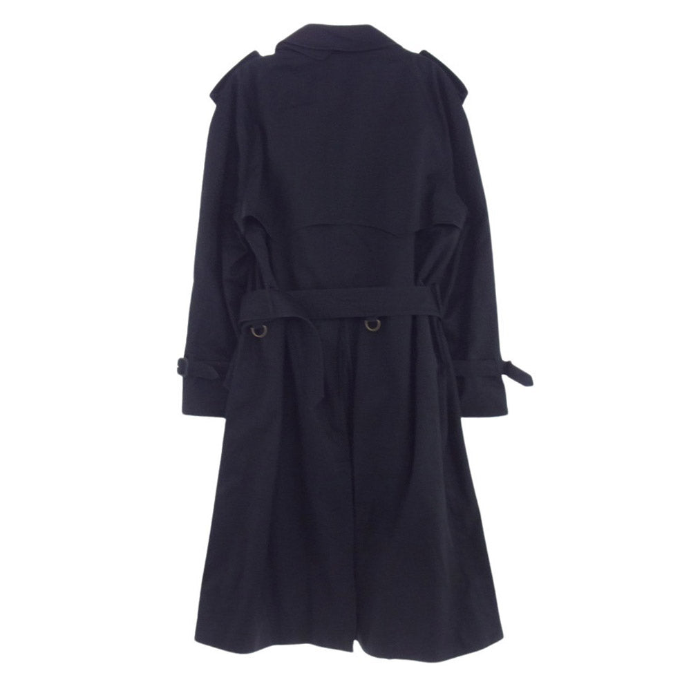 Aquascutum アクアスキュータム A2252202-99 英国製 トレンチ コート ブラック系 38【中古】