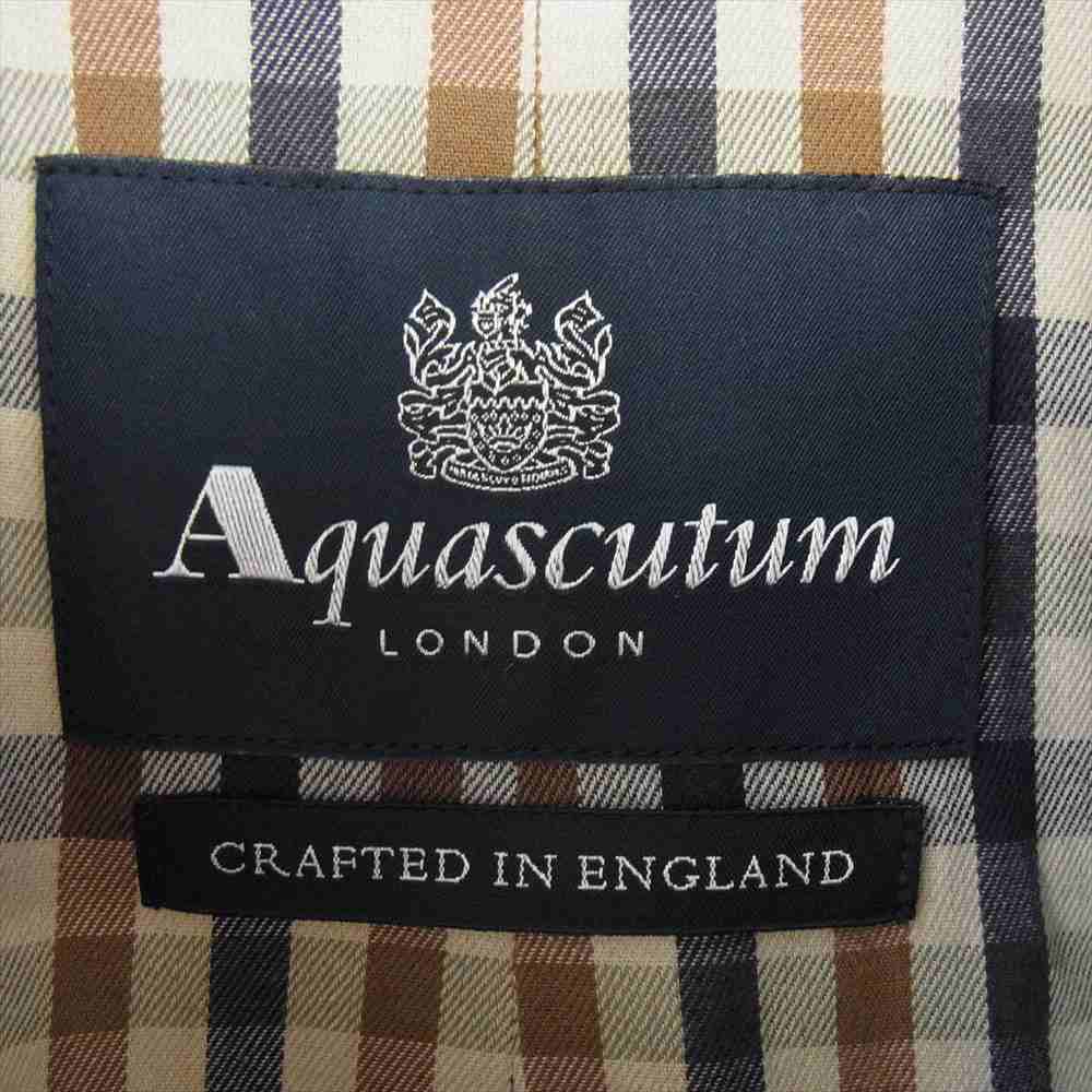 Aquascutum アクアスキュータム A2252202-99 英国製 トレンチ コート ブラック系 38【中古】