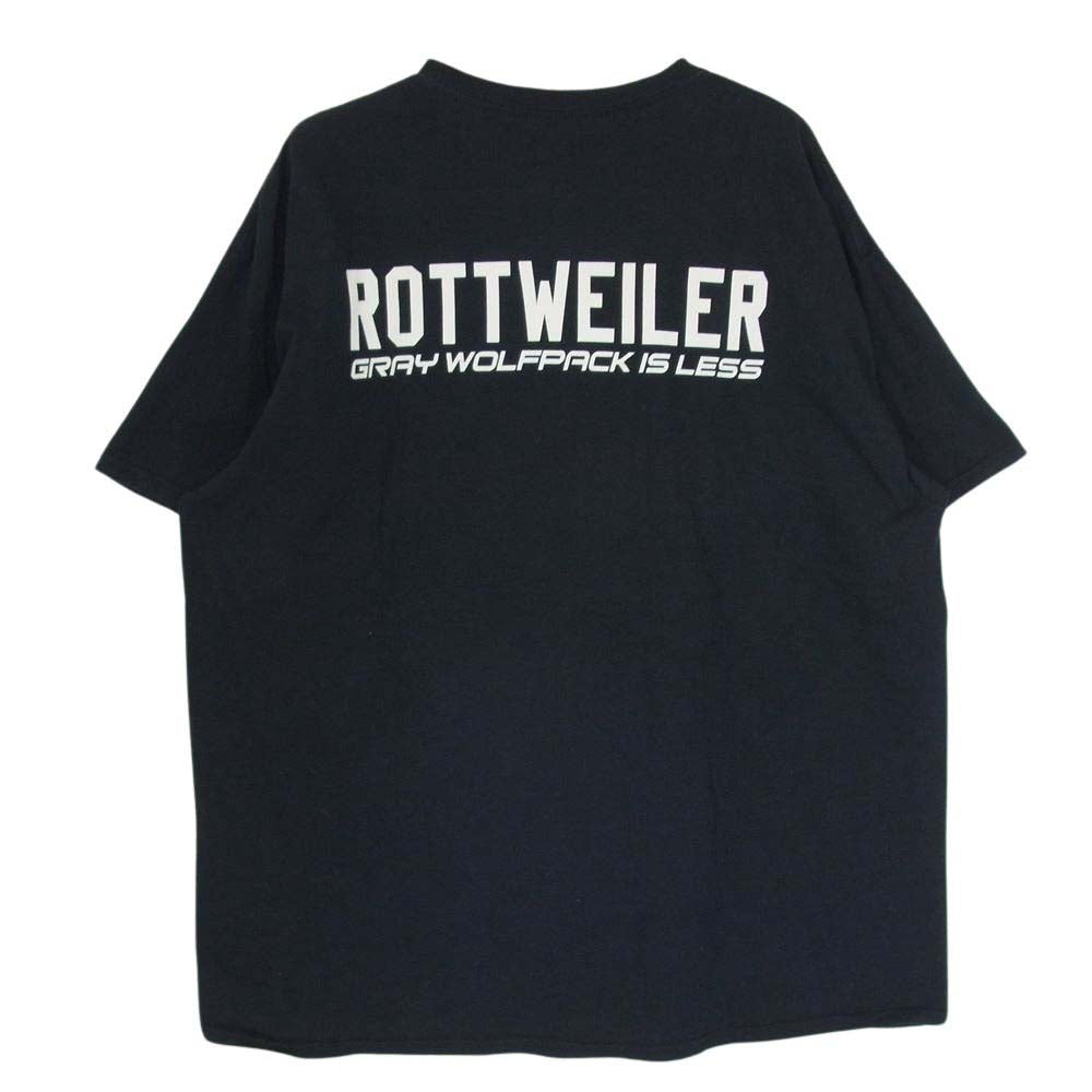 ROTTWEILER ロットワイラー プリント 丸首 クルーネック ショートスリーブ 半袖 Tシャツ ブラック系 XL【中古】