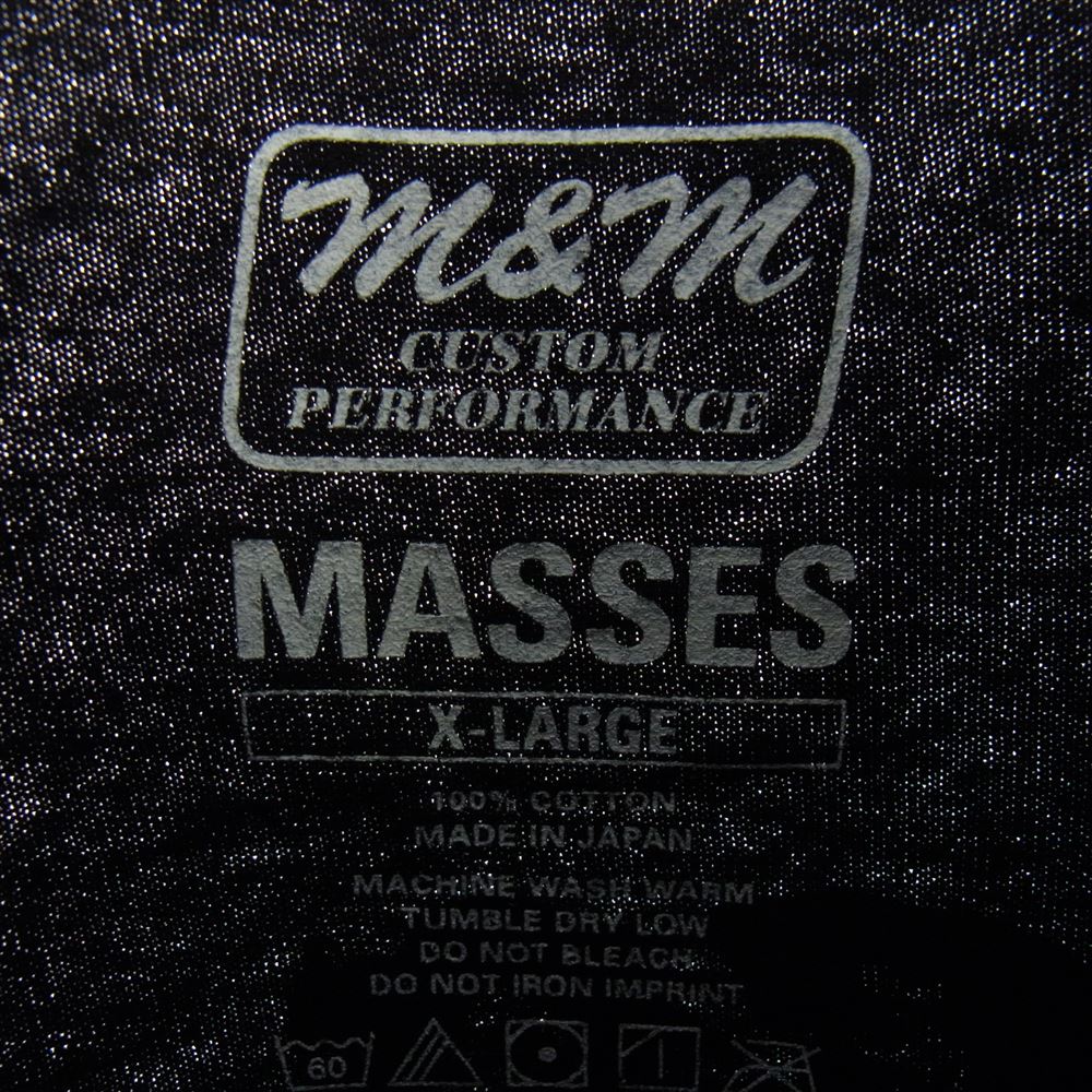 エムアンドエムカスタムパフォーマンス × MASSES マシス バックプリント 半袖 Tシャツ ブラック系 XL【中古】