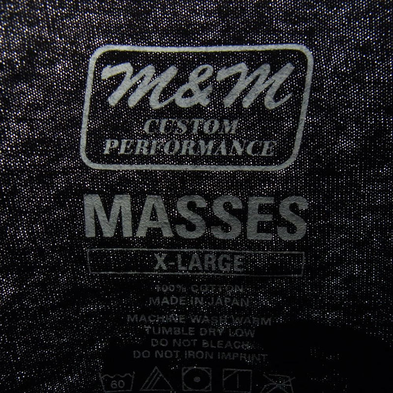 エムアンドエムカスタムパフォーマンス × MASSES マシス バックプリント 半袖 Tシャツ ブラック系 XL【中古】