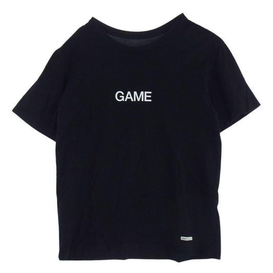 シークエル SQ-199-TEE-02 × fragment design フラグメント GAME TEE ロゴプリント 半袖 クルーネック Tシャツ ブラック系 XL【中古】