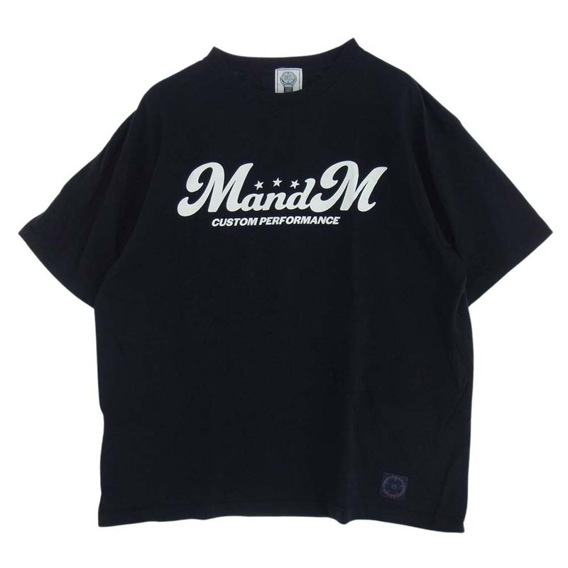 エムアンドエムカスタムパフォーマンス PRINT S/S TEE ロゴ プリント 半袖 Tシャツ ブラック系 XL【中古】