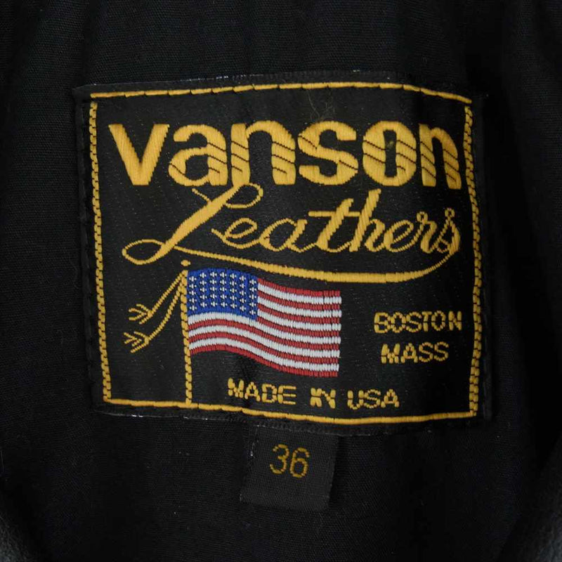 VANSON バンソン C2 別注 ダブルライダース スリムフィット ソフト カウレザー ジャケット ブラック系 36【中古】