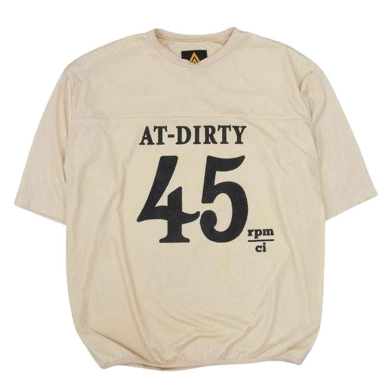 アットダーティー 45 MESH TEE メッシュ 半袖 ショートスリーブ Tシャツ ベージュ系 S【中古】