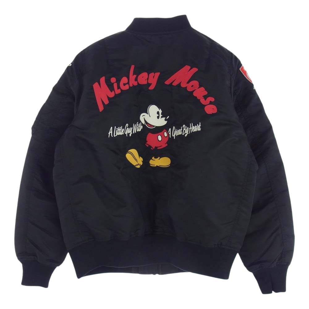 AVIREX アヴィレックス Disney Collection L-FLIGHT JACKET MICKEY MA-1 ディズニーコレクション フライトジャケット ミッキー ブラック系 M【中古】