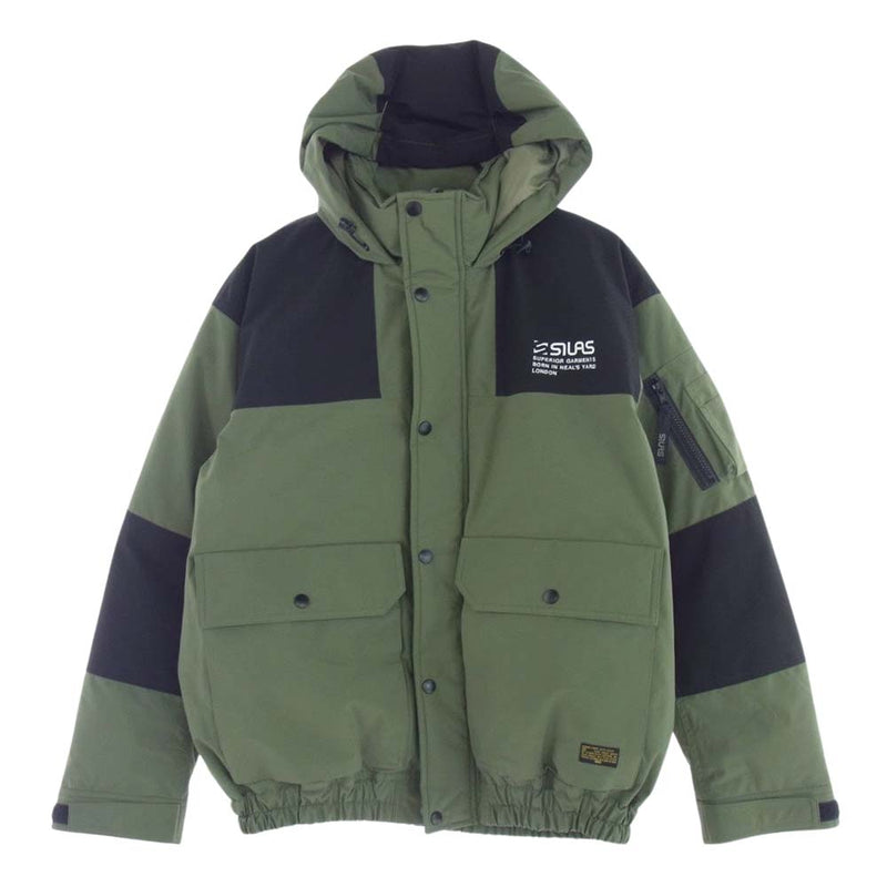 SILAS サイラス HOODED PUFFER JACKET 中綿 フーデッド ジャケット ブラック系 カーキグリーン系 M【中古】