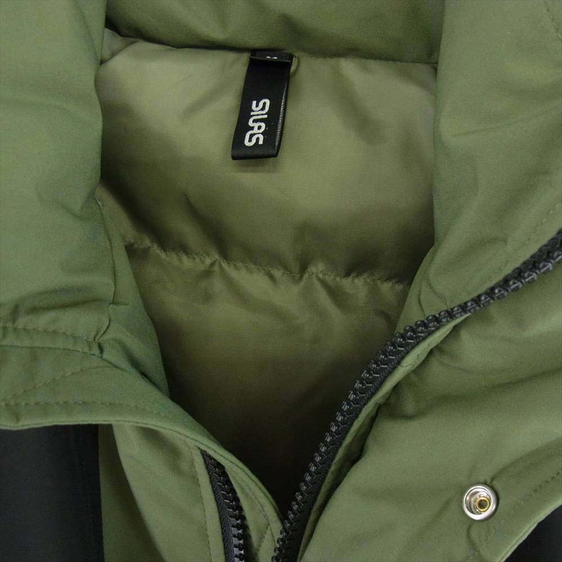 SILAS サイラス HOODED PUFFER JACKET 中綿 フーデッド ジャケット ブラック系 カーキグリーン系 M【中古】