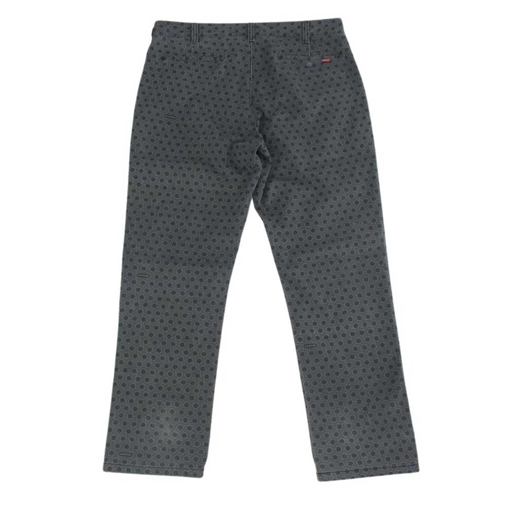 Supreme シュプリーム 19AW Work Pant モノグラム 総柄 ワークパンツ コットン パンツ ダークグレー系 36【中古】