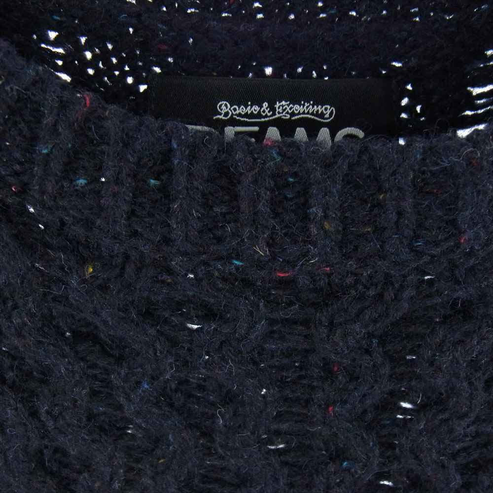 BEAMS ビームス 11-15-0555-156 ウール アクリル ケーブル ニット ネイビー系 XL【中古】