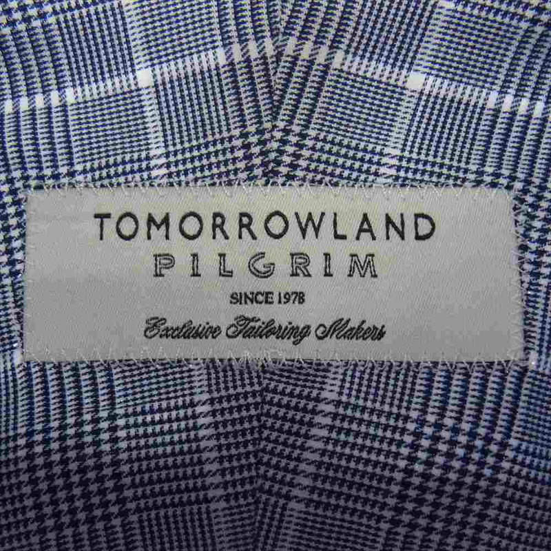 TOMORROWLAND トゥモローランド 61-01-84-01113 ボタンダウン チェック 長袖 シャツ ブルー系 42【中古】