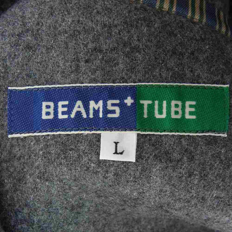 BEAMS ビームス BEAMS PLUS TUBE チューブ 襟 袖 切替 ウール ジャケット グレー系 L【中古】