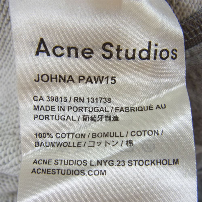 ACNE STUDIOS アクネストゥディオズ JOHNA PAW15 コットン リブ スウェット パンツ グレー系 L【中古】