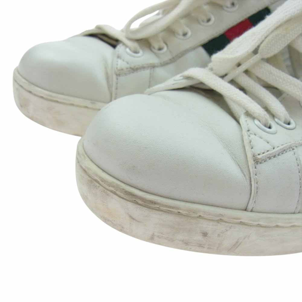 GUCCI グッチ 456230 エンブロイダリー スネーク ローカットスニーカー ホワイト系 8.5【中古】