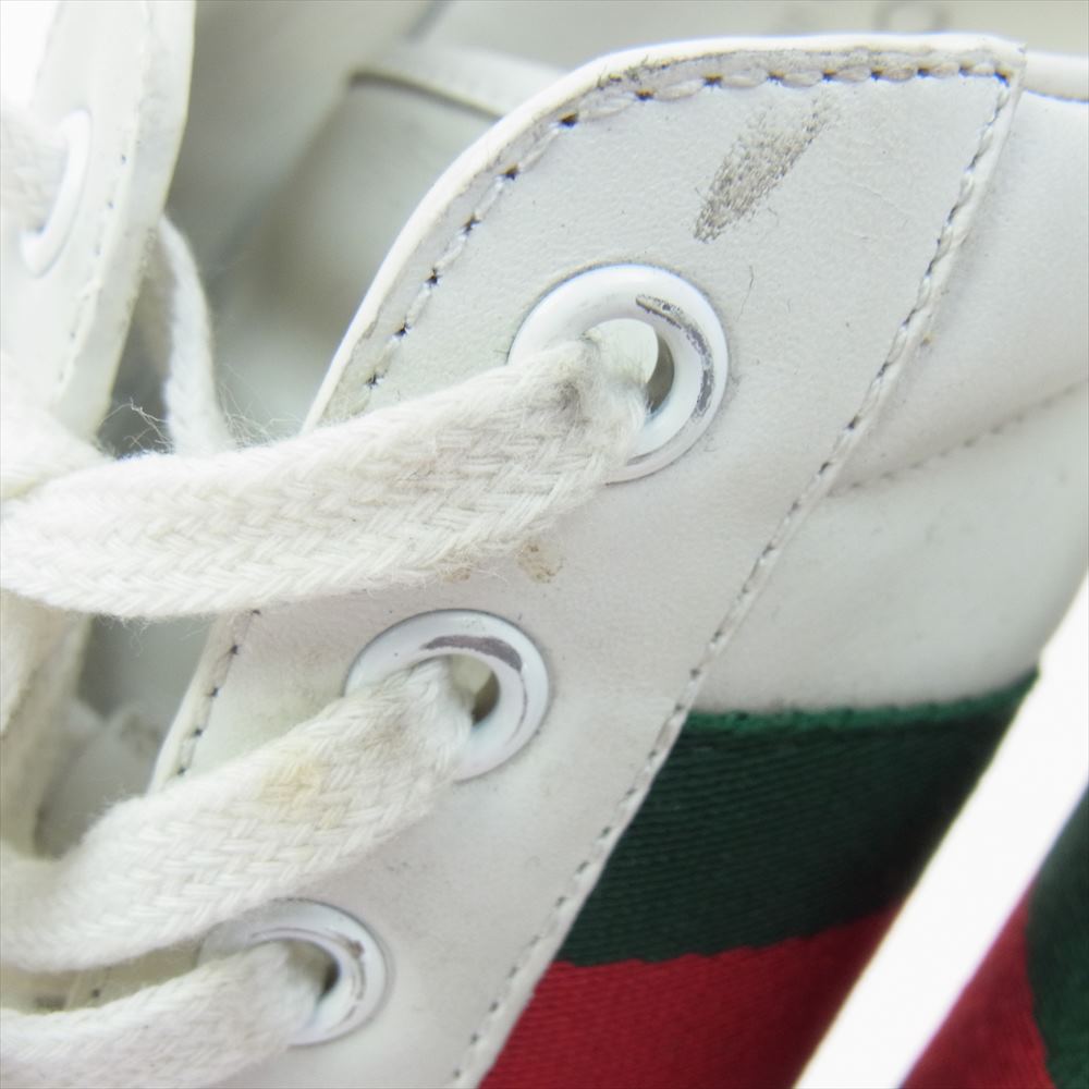 GUCCI グッチ 456230 エンブロイダリー スネーク ローカットスニーカー ホワイト系 8.5【中古】