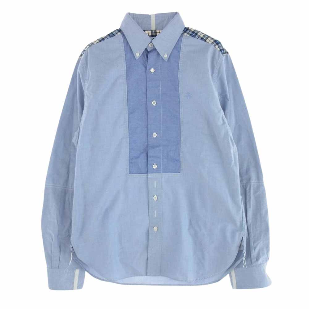 JUNYA WATANABE COMME des GARCONS MAN ジュンヤワタナベコムデギャルソンマン AD2015  WQ-B903  eYe アイ × BROOKS BROTHERS ブルックス ブラザーズ パッチワーク シャツ ライトブルー系 L【中古】