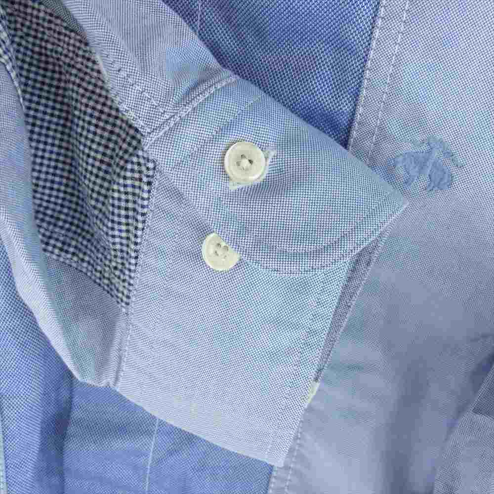 JUNYA WATANABE COMME des GARCONS MAN ジュンヤワタナベコムデギャルソンマン AD2015  WQ-B903  eYe アイ × BROOKS BROTHERS ブルックス ブラザーズ パッチワーク シャツ ライトブルー系 L【中古】