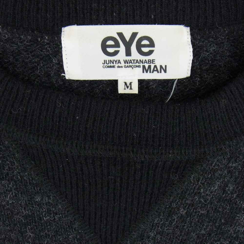 JUNYA WATANABE COMME des GARCONS MAN ジュンヤワタナベコムデギャルソンマン AD2005 OP-N201 eye ロゴ クルーネック ニット セーター ブラック系 M【中古】