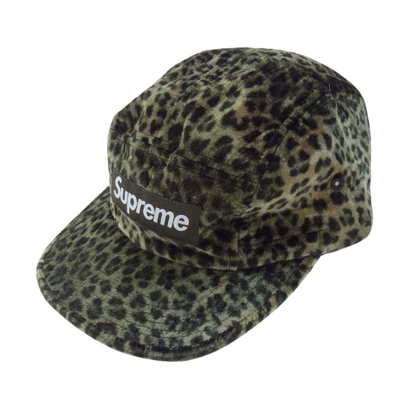 Supreme シュプリーム 24SS Leopard Velvet Camp Cap Olive レオパード ベルベット キャンプ キャップ マルチカラー系【極上美品】【中古】