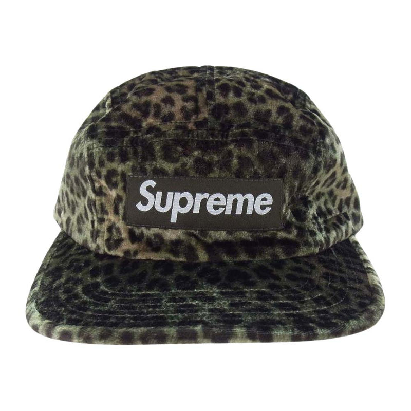 Supreme シュプリーム 24SS Leopard Velvet Camp Cap Olive レオパード ベルベット キャンプ キャップ マルチカラー系【極上美品】【中古】