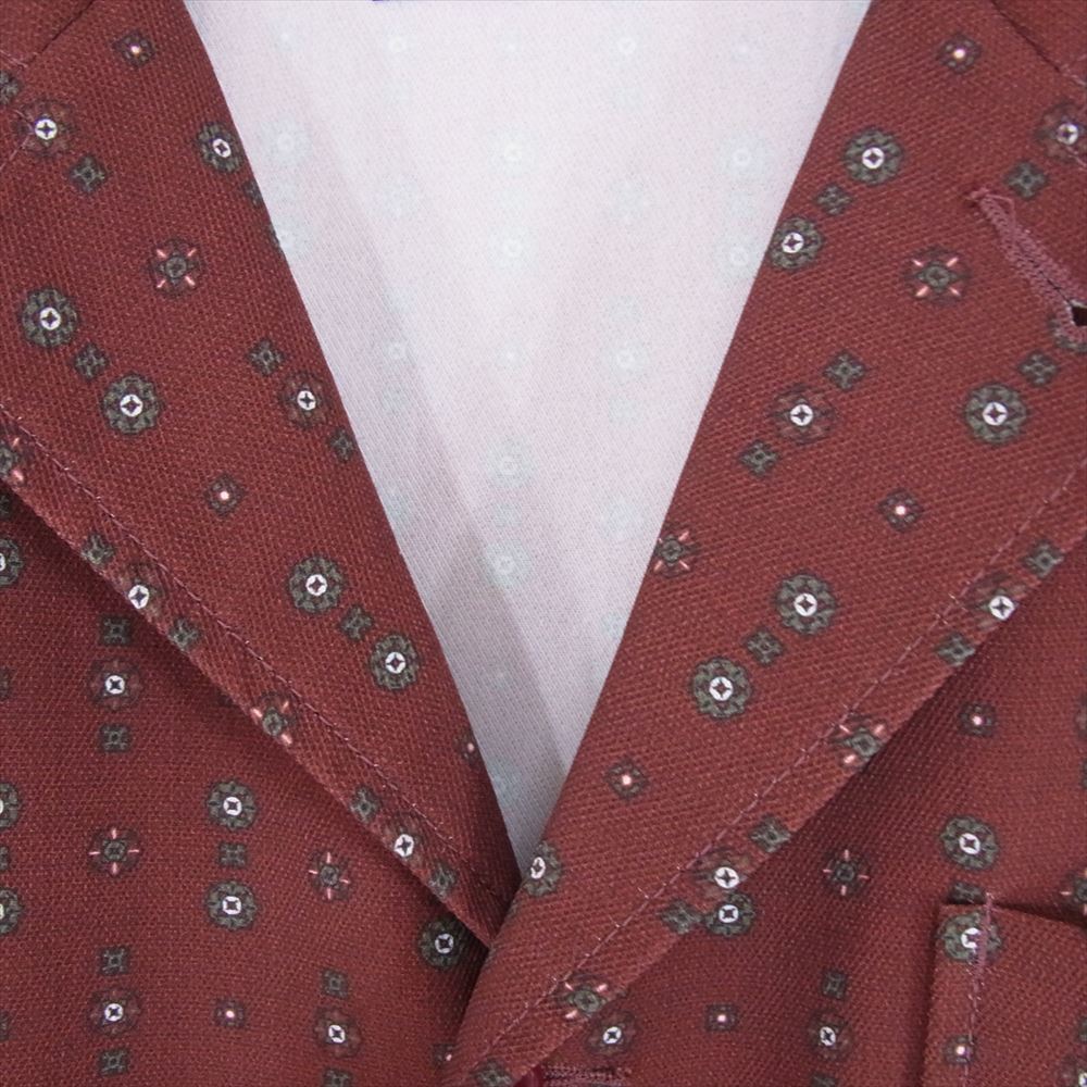 BEAMS ビームス 20AW 11-16-1672 PLUS プラス ポリエステル 小紋柄 段返り 3B シャツジャケット エンジ系 S【中古】