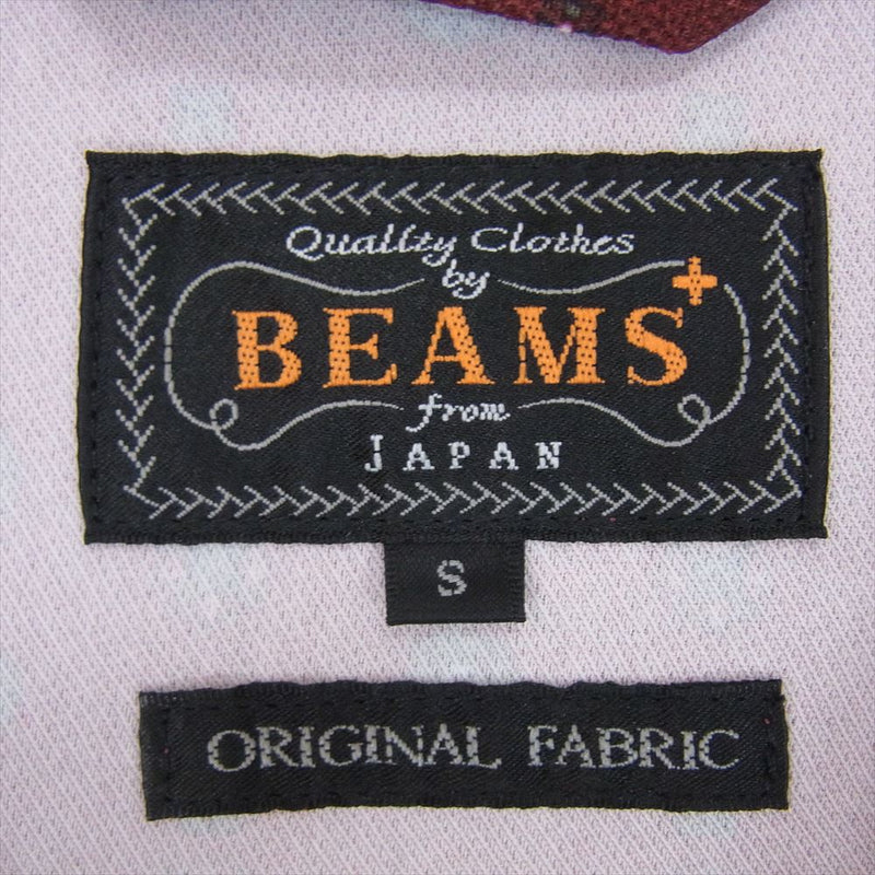 BEAMS ビームス 20AW 11-16-1672 PLUS プラス ポリエステル 小紋柄 段返り 3B シャツジャケット エンジ系 S【中古】