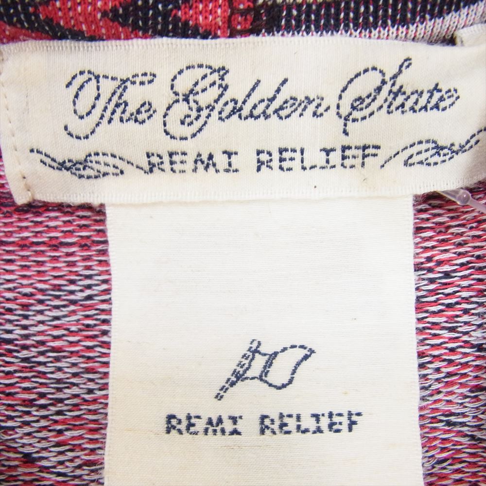 REMI RELIEF レミレリーフ ジャガード ネイティブ ダブル ジップアップ パーカー パープル系 S【中古】