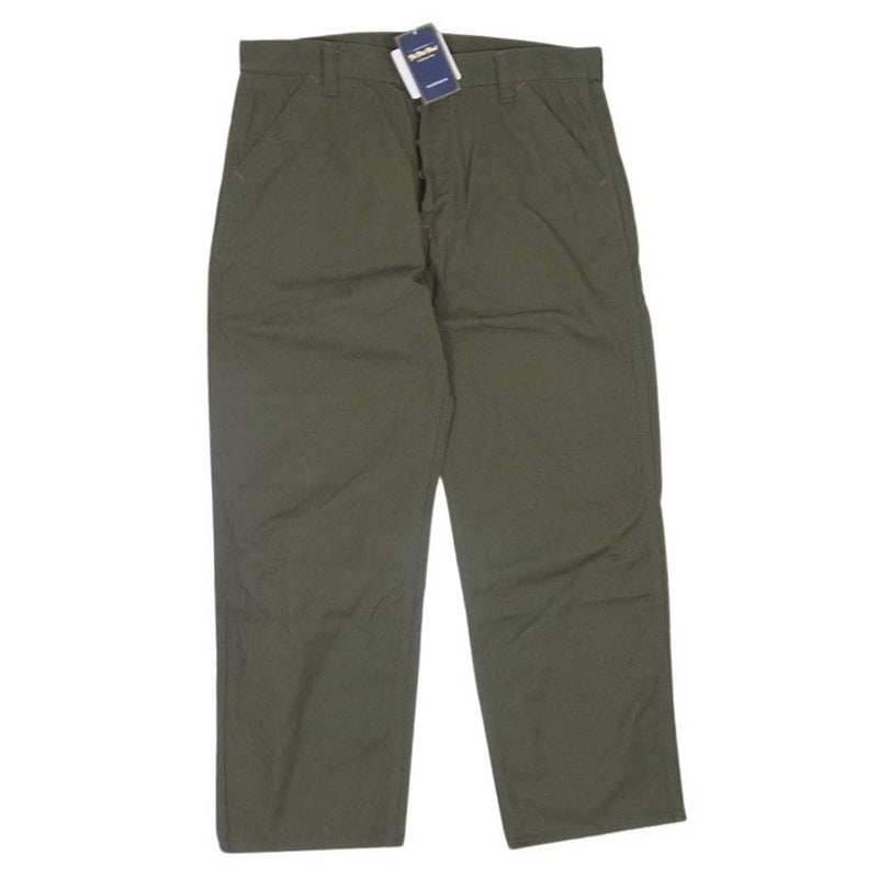 THE FLAT HEAD ザフラットヘッド FN-PA-C006 DUCK WORK PANTS ダック コットン 無地 ワークパンツ オリーブ系 L【中古】